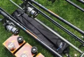 Set Pescuit, 4 Lansete Carbon,4 Mulinete 7000 cu Baitrunner,Rod Pod