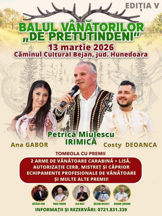 Balul Vânătorilor de Pretutindeni- Bejan Hunedoara- 13 Martie 2026