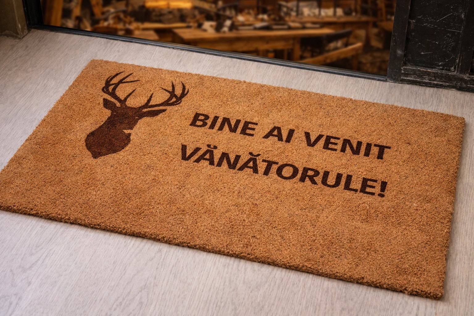 Realizez covorașe personalizate pentru vânători 🦌🔥 din cocos (50×80 cm)