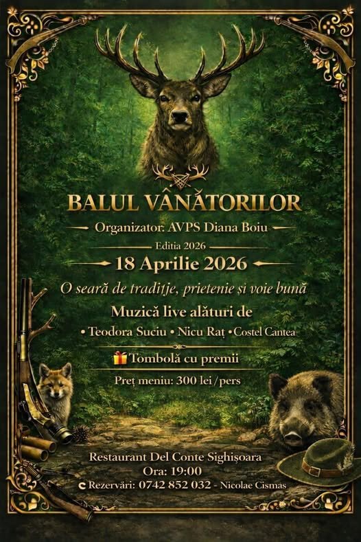 18 aprilie – Sighișoara, la ” Balul vânătorilor „,organizat de Avps Diana Boiu