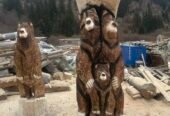 Mese, bănci rustice cu diferite animale sculptate , sculpturi cu drujba pe comandă !