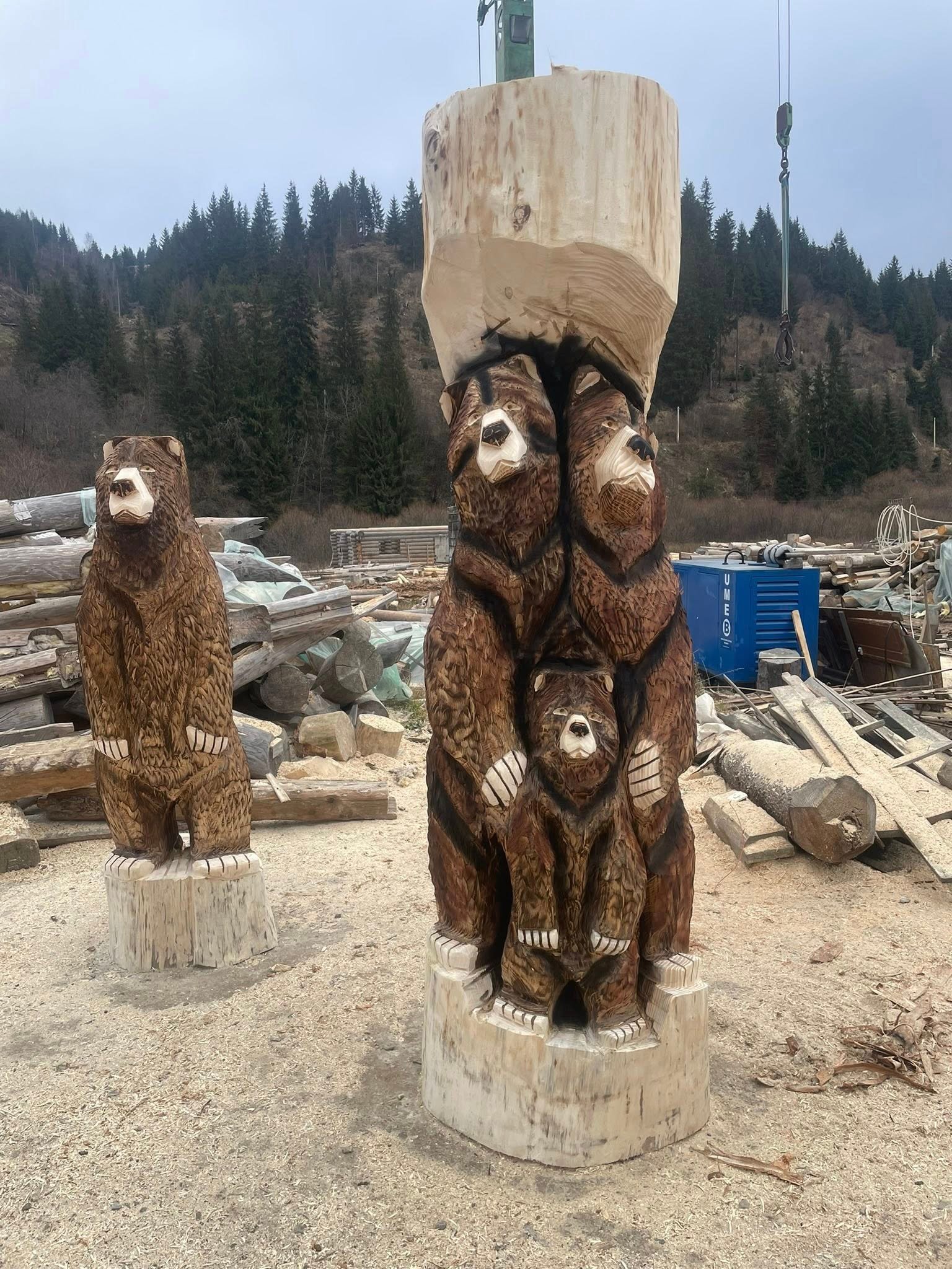 Mese, bănci rustice cu diferite animale sculptate , sculpturi cu drujba pe comandă !