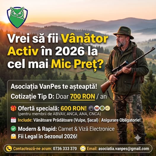 Vânătoare în 2026 cu un efort financiar minim