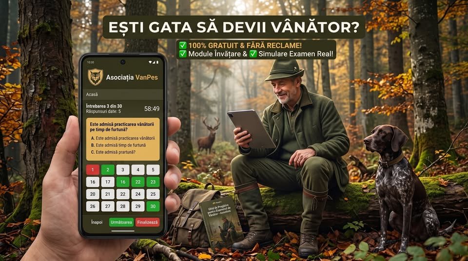 🌲 Te pregătești pentru examenul de vânător? Am lansat HuntEx! 🦌